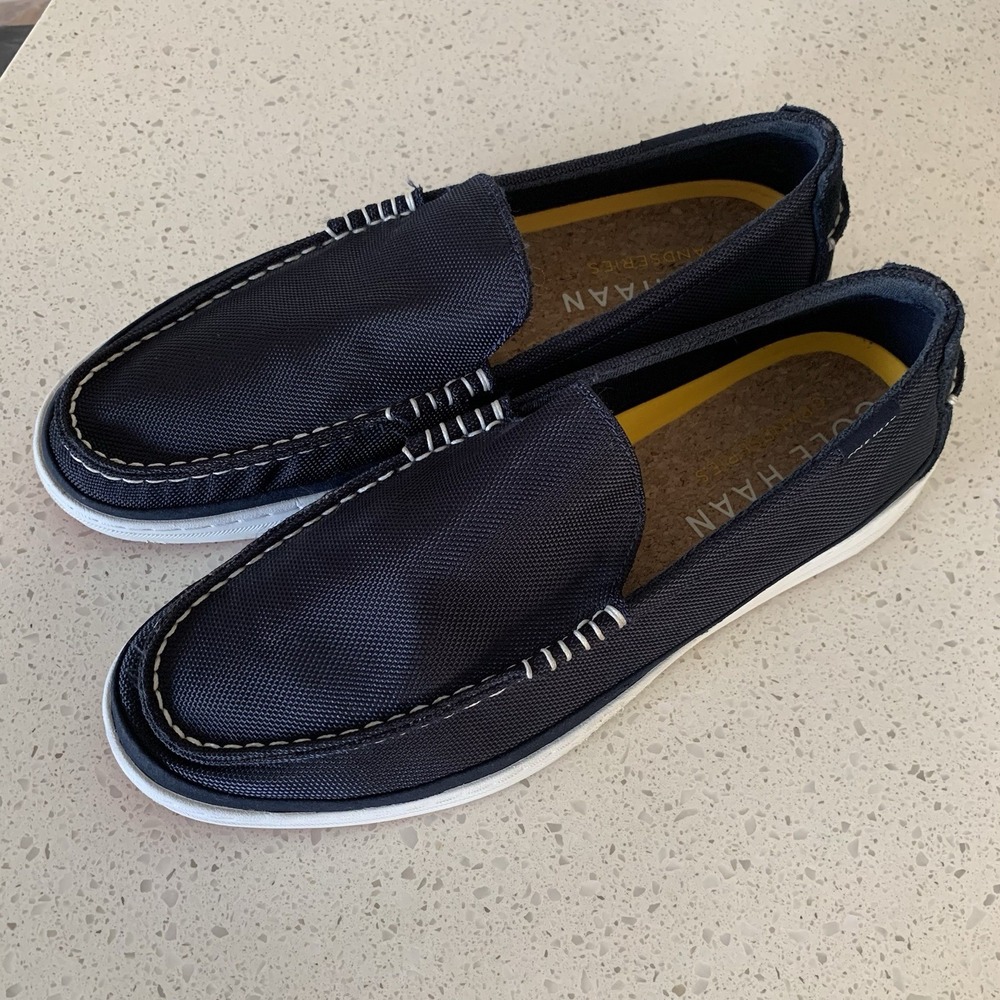 Cole Haan Cloudfeel Weekenders Blue Canvas Loafers Shoes Size 11.5‎ M